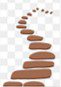 Curved arrangement of flat stones