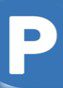 Blue parking symbol icon